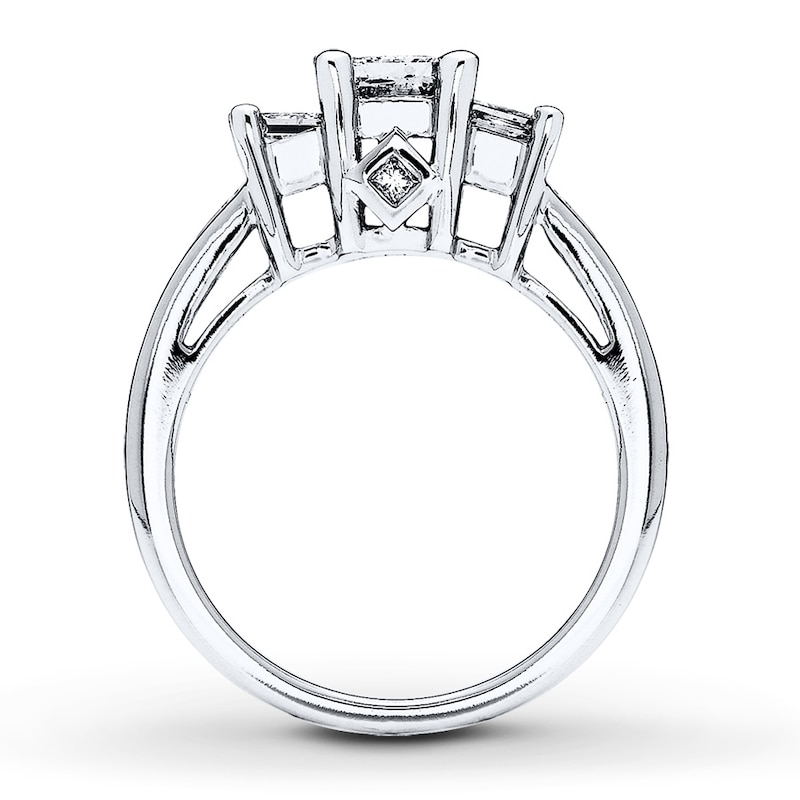 Main Image 2 of Previously Owned 3-Stone Diamond Ring 2 ct tw Princess-cut 14K White Gold