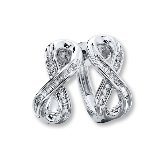 Previously Owned Infinity Symbol Earrings 1/6 ct tw Diamonds Sterling Silver
