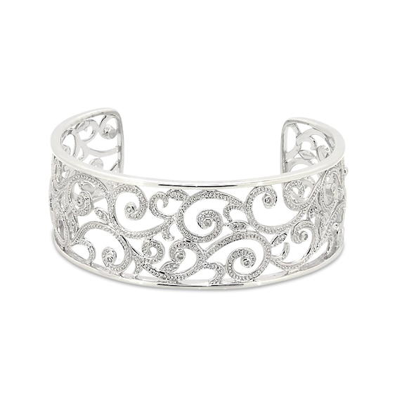 Previously Owned Diamond Cuff Bangle Bracelet 1/ ct tw Sterling Silver