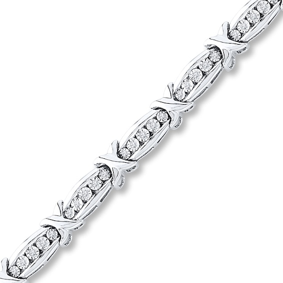 Previously Owned Diamond Bracelet 1/2 ct tw Round-cut Sterling Silver