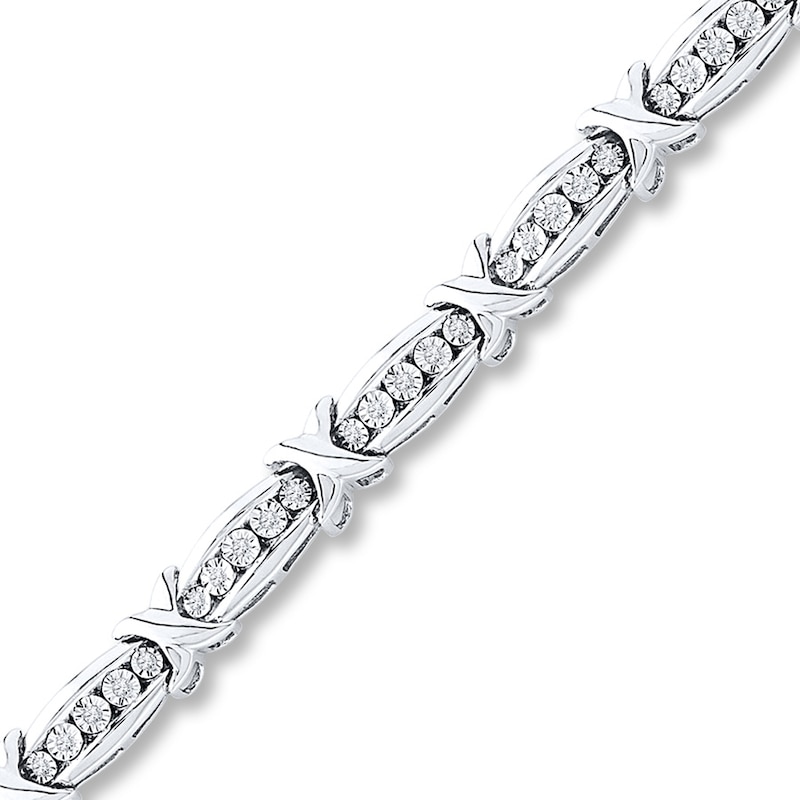 Main Image 1 of Previously Owned Diamond Bracelet 1/2 ct tw Round-cut Sterling Silver