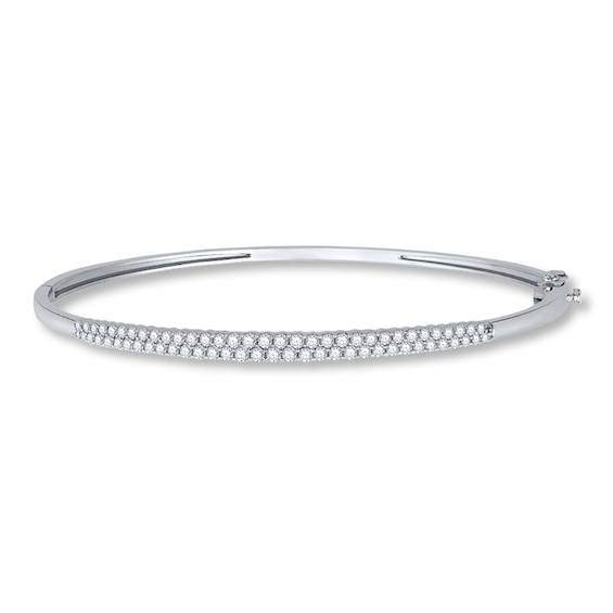 Previously Owned Diamond Bangle 1 ct tw Round-cut 14K White Gold