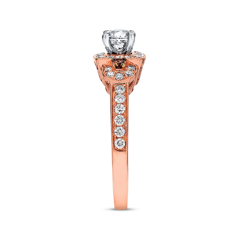 Previously Owned Le Vian Engagement Ring 3/4 ct tw Round-cut Diamonds 14K Strawberry Gold