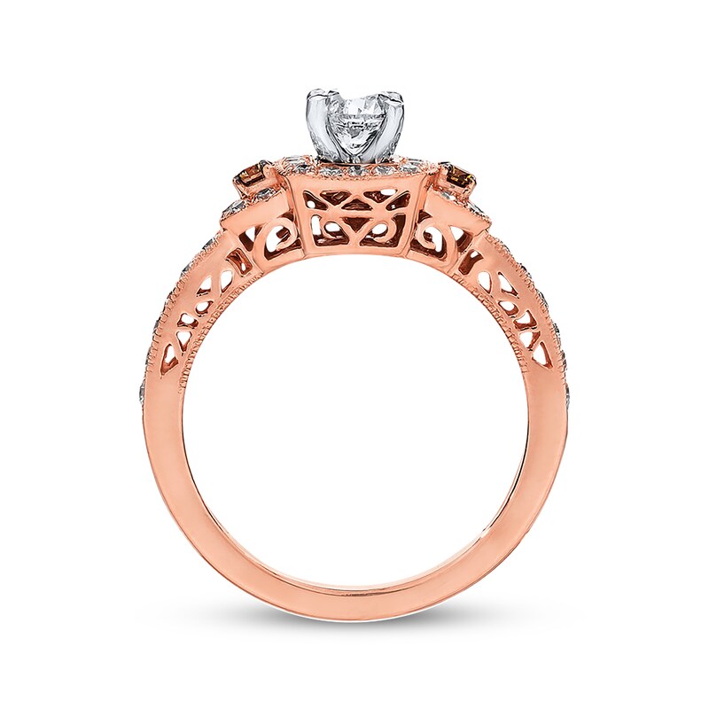 Previously Owned Le Vian Engagement Ring 3/4 ct tw Round-cut Diamonds 14K Strawberry Gold