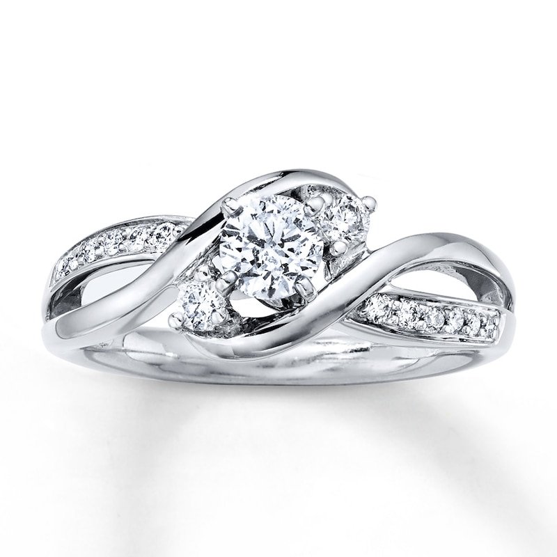 Main Image 1 of Previously Owned 3-Stone Diamond Ring 3/8 ct tw 14K White Gold