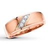 Thumbnail Image 1 of Previously Owned Men's Diamond Wedding Band 1/10 ct tw Round-cut 10K Rose Gold
