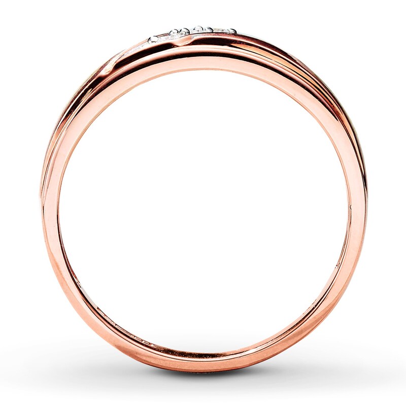 Main Image 2 of Previously Owned Men's Diamond Wedding Band 1/10 ct tw Round-cut 10K Rose Gold