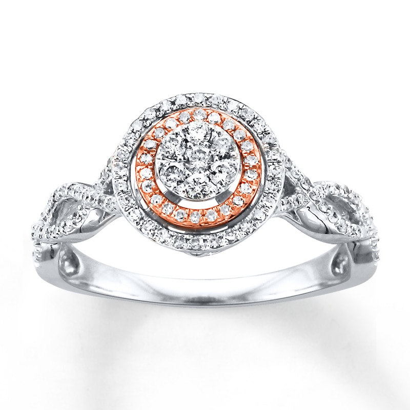 Previously Owned Diamond Ring 1/3 ct tw Round-cut 10K Two-Tone Gold