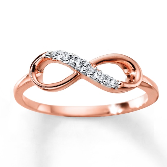 Previously Owned Diamond Infinity Ring 1/20 ct tw Round-cut 10K Rose Gold