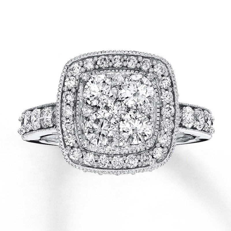 Main Image 1 of Previously Owned Diamond Ring 2 ct tw Round-cut 14K White Gold