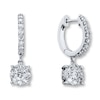 Previously Owned Diamond Drop Earrings 1 ct tw Round-cut 14K White Gold