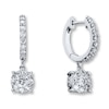 Thumbnail Image 1 of Previously Owned Diamond Drop Earrings 1 ct tw Round-cut 14K White Gold