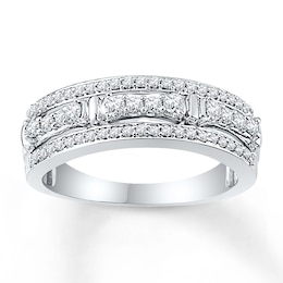 Previously Owned Diamond Anniversary Ring 1/2 ct tw Round-cut 10K White Gold