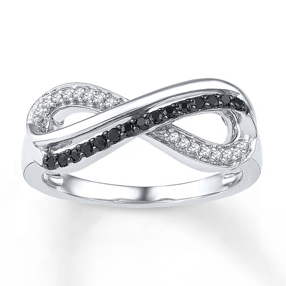 Previously Owned Infinity Symbol Ring 1/6 ct tw Diamonds Sterling Silver