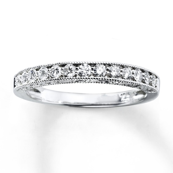Previously Owned Diamond Wedding Band 1/3 ct tw Round-cut 14K White Gold