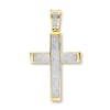 Previously Owned Men's Diamond Cross Charm 1 ct tw Round-cut 14K Gold-Plated