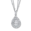 Thumbnail Image 1 of Previously Owned Diamond Necklace 1-1/4 ct tw Round-cut 14K White Gold