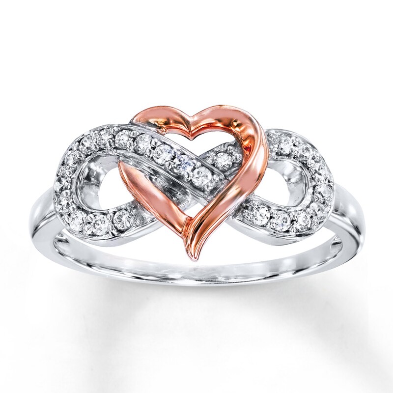 Main Image 1 of Previously Owned Ring 1/6 ctw Diamonds Sterling Silver & 10K Rose Gold
