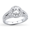 Thumbnail Image 1 of Previously Owned Diamond Engagement Ring 1-3/8 ct tw Round-cut 14K White Gold