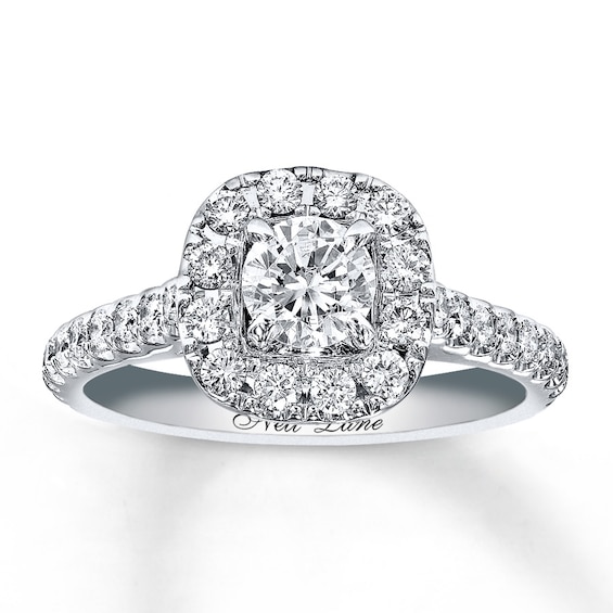 Previously Owned Neil Lane Engagement Ring 1-1/8 ct tw Round-cut Diamonds 14K White Gold Size 4.5