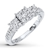 Previously Owned Diamond Engagement Ring 3/4 ct tw Round-cut 10K White Gold