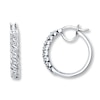 Thumbnail Image 0 of Previously Owned Diamond Hoop Earrings 1/10 ct tw Round-cut Sterling Silver