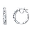 Thumbnail Image 1 of Previously Owned Diamond Hoop Earrings 1/10 ct tw Round-cut Sterling Silver