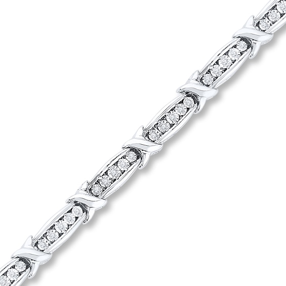 Previously Owned Diamond Bracelet 1/ ct tw Round-cut Sterling Silver