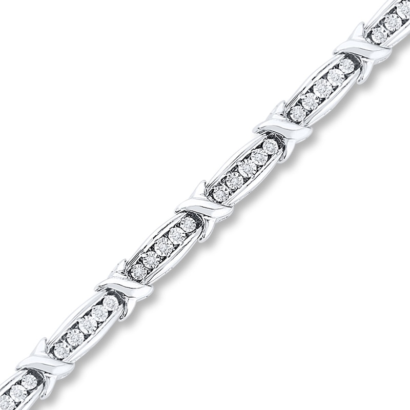 Main Image 1 of Previously Owned Diamond Bracelet 1/4 ct tw Round-cut Sterling Silver
