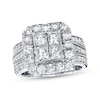 Thumbnail Image 0 of Previously Owned Diamond Bridal Set 3 ct tw Princess & Round-cut 14K White Gold