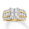 Thumbnail Image 0 of Previously Owned Diamond Engagement Ring 2-5/8 cttw Princess-cut 14K Yellow Gold