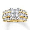 Thumbnail Image 0 of Previously Owned Diamond Engagement Ring 2-5/8 cttw Princess-cut 14K Yellow Gold
