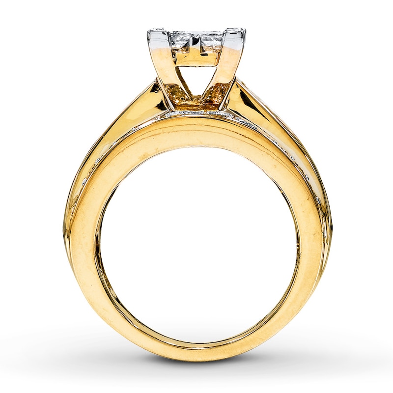 Previously Owned Diamond Engagement Ring 2-5/8 cttw Princess-cut 14K Yellow Gold