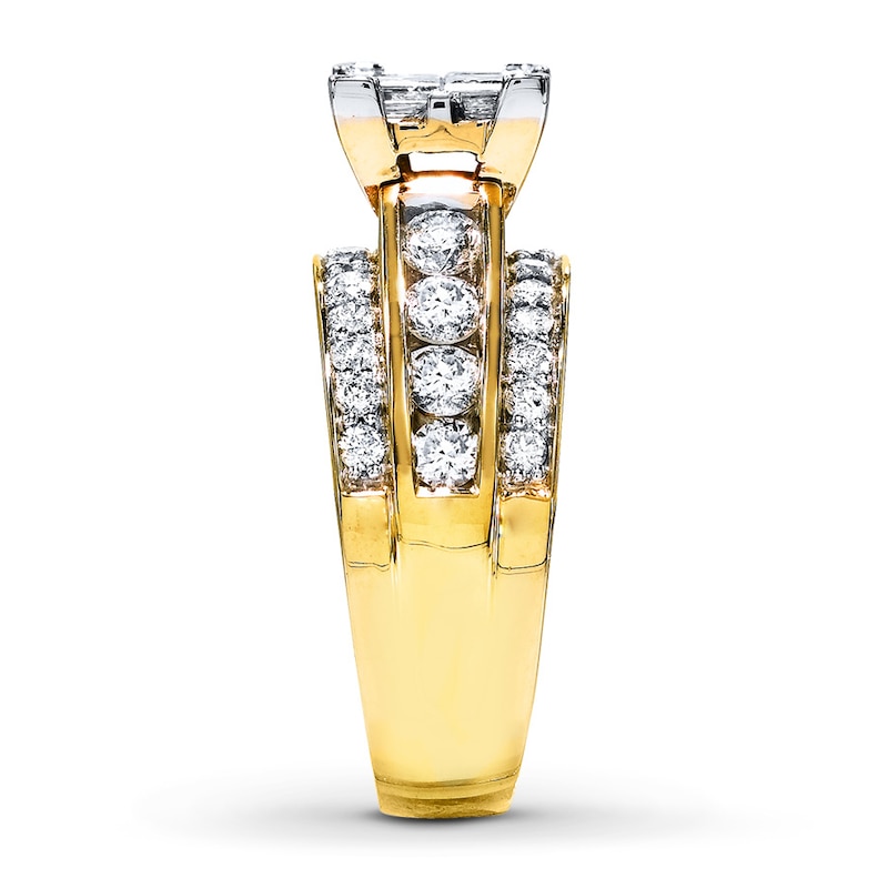 Previously Owned Diamond Engagement Ring 2-5/8 cttw Princess-cut 14K Yellow Gold