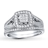 Thumbnail Image 0 of Previously Owned Diamond Bridal Set 3/8 ct tw Princess/Round-cut 14K White Gold