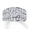 Thumbnail Image 1 of Previously Owned Diamond Engagement Ring 2 ct tw Round/Baguette 14K White Gold