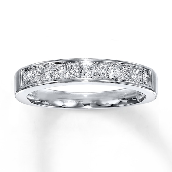 Previously Owned Diamond Band 1/2 ct tw Princess-cut 14K White Gold