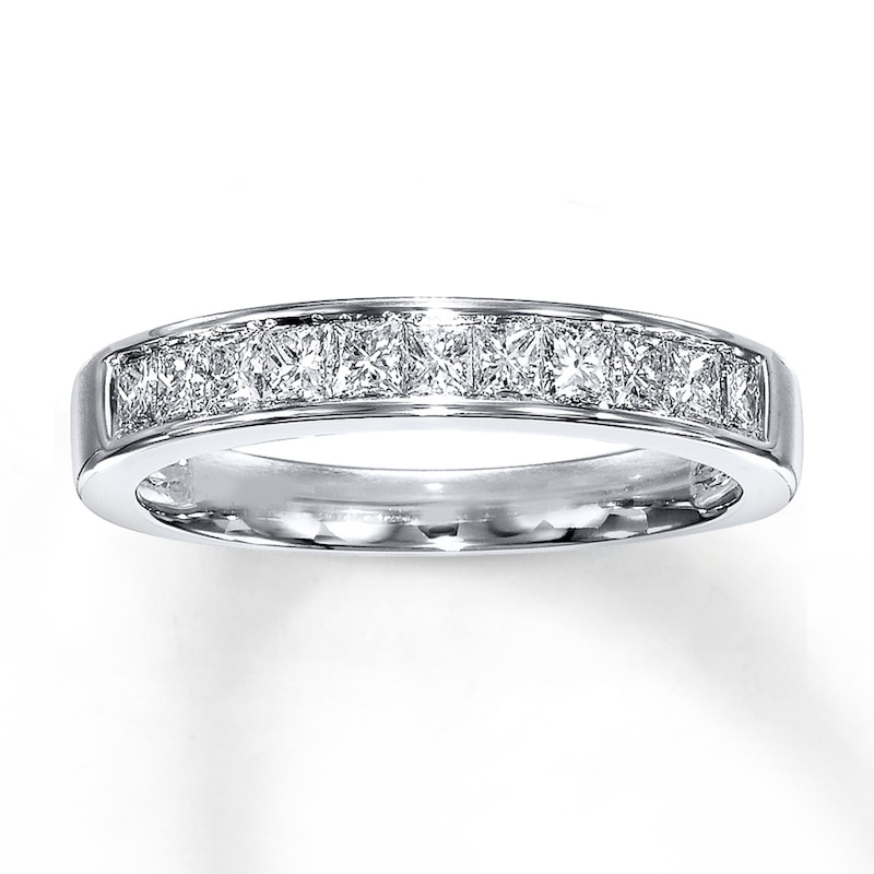 Main Image 1 of Previously Owned Diamond Band 1/2 ct tw Princess-cut 14K White Gold