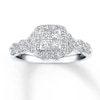 Thumbnail Image 0 of Previously Owned Engagement Ring 1/2 ct tw Princess & Round-cut Diamonds 14K Gold
