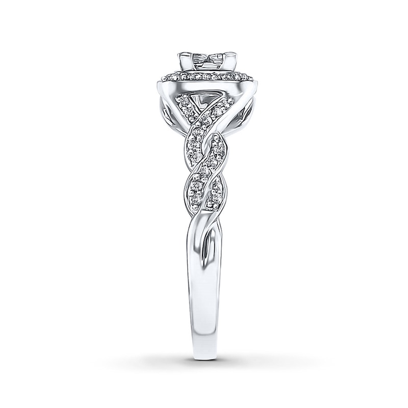 Previously Owned Engagement Ring 1/2 ct tw Princess & Round-cut Diamonds 14K Gold