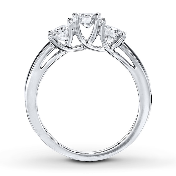 Thumbnail Image 2 of Previously Owned 3-Stone Diamond Ring 1 ct tw Round-cut 14K White Gold