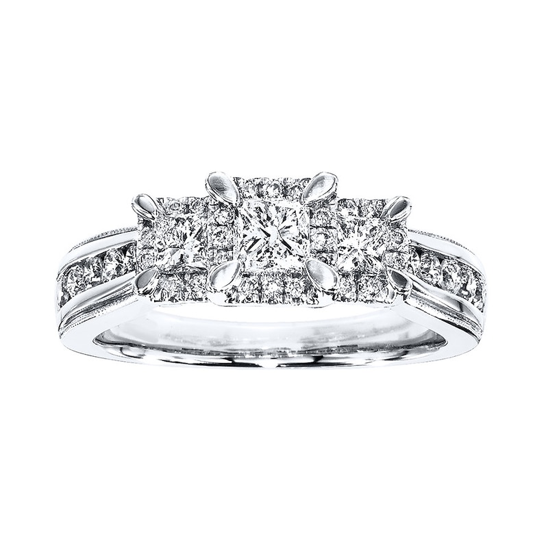 Main Image 1 of Previously Owned 3-Stone Diamond Ring 1 ct tw 14K White Gold