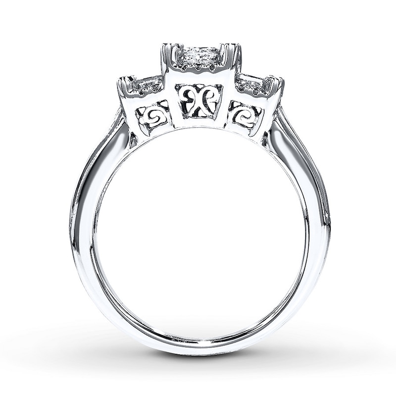 Main Image 2 of Previously Owned 3-Stone Diamond Ring 1 ct tw 14K White Gold