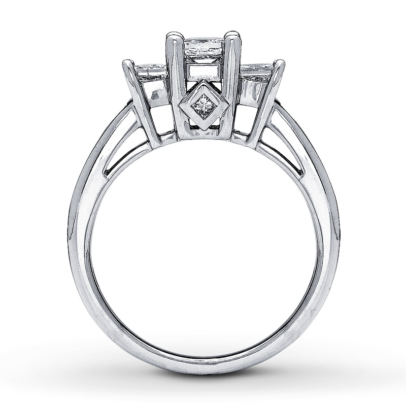 Main Image 2 of Previously Owned Diamond Ring 1-1/2 ct tw Princess-Cut 14K White Gold