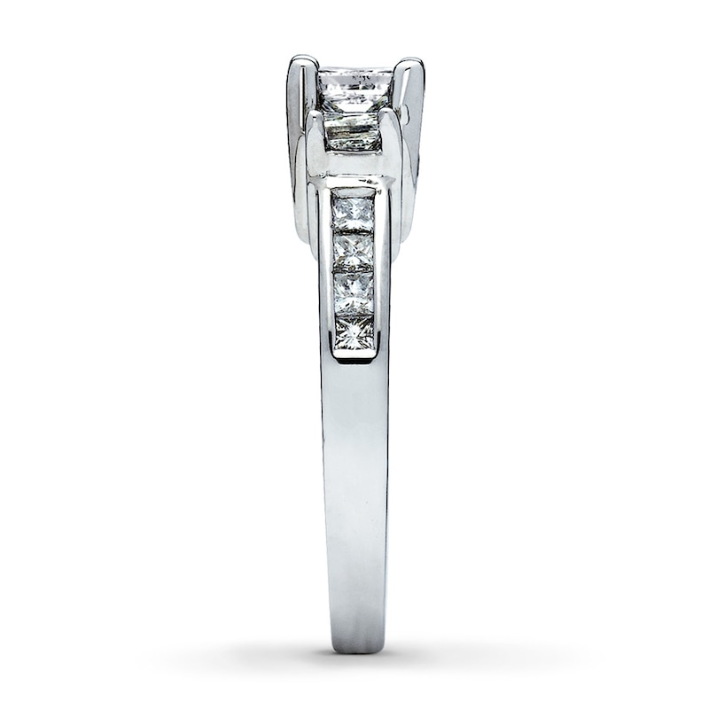 Main Image 3 of Previously Owned Diamond Ring 1-1/2 ct tw Princess-Cut 14K White Gold