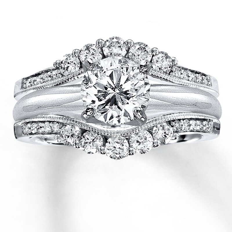 Main Image 2 of Previously Owned Diamond Enhancer Ring 5/8 ct tw Round-cut 14K White Gold