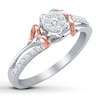 Thumbnail Image 2 of Previously Owned Diamond Promise Ring 1/4 ct tw Sterling Silver & 10K Rose Gold