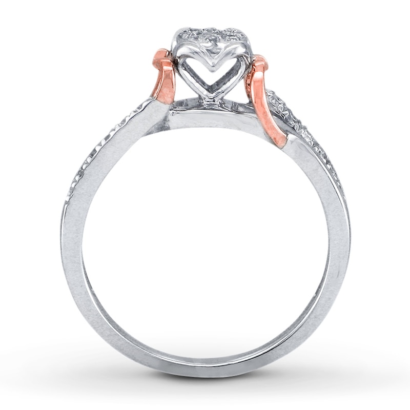 Main Image 3 of Previously Owned Diamond Promise Ring 1/4 ct tw Sterling Silver & 10K Rose Gold