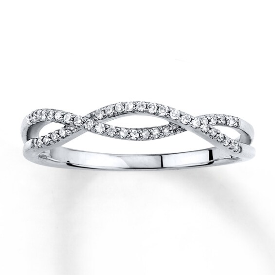 Previously Owned Stackable Ring 1/8 ct tw Diamonds 10K White Gold