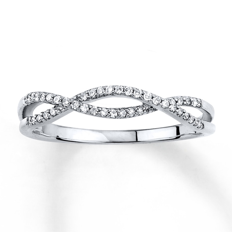 Previously Owned Stackable Ring 1/8 ct tw Diamonds 10K White Gold